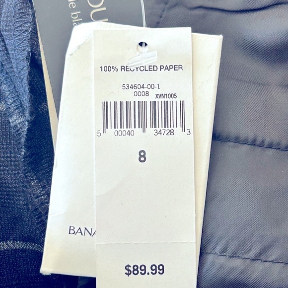 NWT Banana Republic Logan Mid Rise In Blue Gray Windowpane Trouser Size 8 - Picture 12 of 12